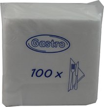 Ubrousek 1-vrstvý bílý (100ks) 33x33cm        (100% celuloza) / 70500