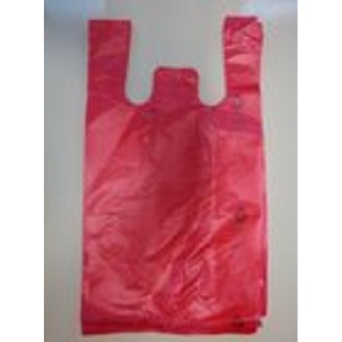 HDPE taška blok. č. 4 červená Silná 25+12x45cm/ 8mikr.