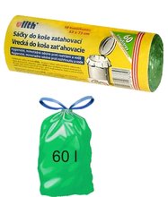 HDPE sáček na odpad zelený - zatahovací 63x73cm - 60l / 69562