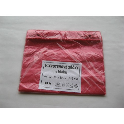 HDPE sek k zamraen potravin  20x30cm/ 12mikr. erven