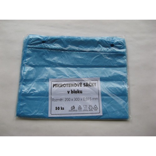 HDPE sek k zamraen potravin  20x30cm/ 12mikr. modr