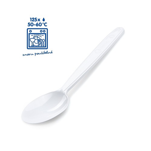 Lžíce (PP) znovu použitelná bílá 18,5cm / 22006