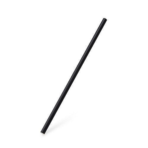 Slámka / brčko papírová rovná JUMBO černé 25cm, prům. 8 mm / 40919