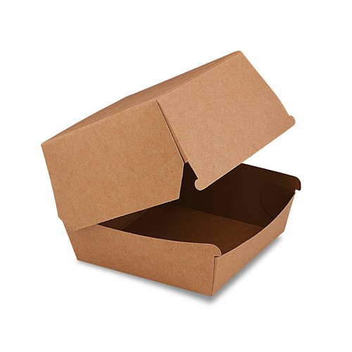 BOX na hamburger hnědý, nepromastitelný  11 x 11 x 9 cm / 48506