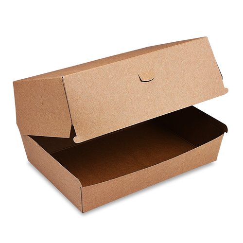 BOX na hamburger PLUS hnědý, nepromastitelný 19,5 x 13,5 x 10 cm / 48508