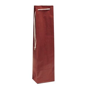 Papírová taška na víno  9,5 x 6,5 x 39 cm červená