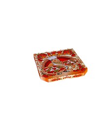 Krabice na pizzu 32 x 32 x 3 cm potisk - z vlnit lepenky / obl hrany / 72032