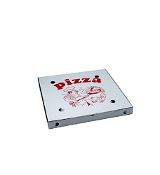 Krabice na pizzu 46 x 46 x 5 cm potisk - z vlnit lepenky / ostr hrany / 71945