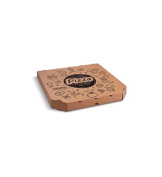 Krabice na pizzu kraft s potiskem 32 x 32 x 3 cm - mikrovlnit lepenka  / 72062