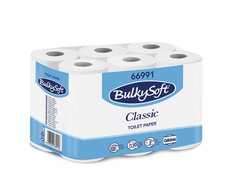 Toaletní papír bílý (100% celuloza) 2-vrst. BULKYSOFT (130 útržků, návin 15m)