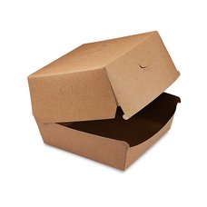 BOX na hamburger hnědý, nepromastitelný  13,5 x 13,5 x 10 cm / 48507